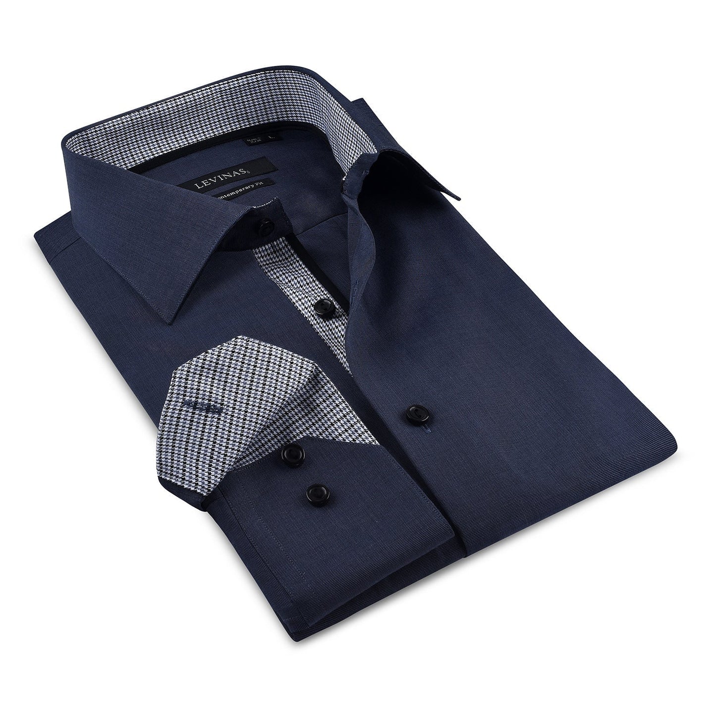 Contrast Collar Button-Up Shirt // Contemporary Fit - contrast  trimming - final sale - Size Small