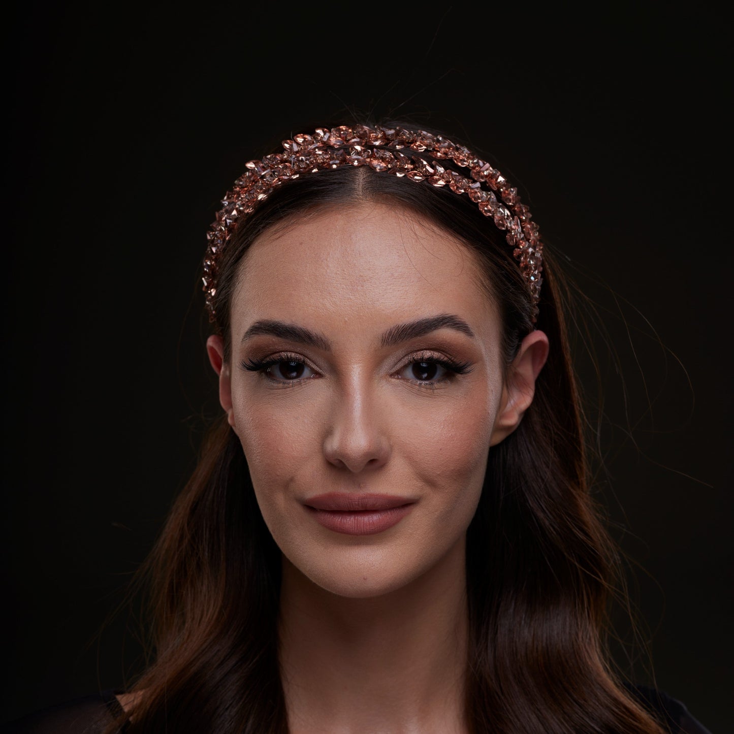 Rose Gold  Crystal Beaded Hairband