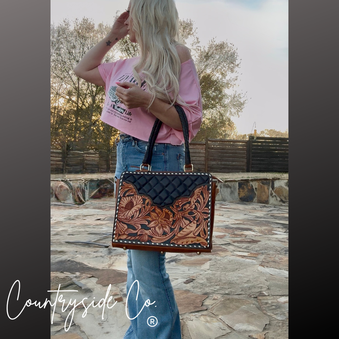 Laney Tooled Leather Conceal Carry Handbag