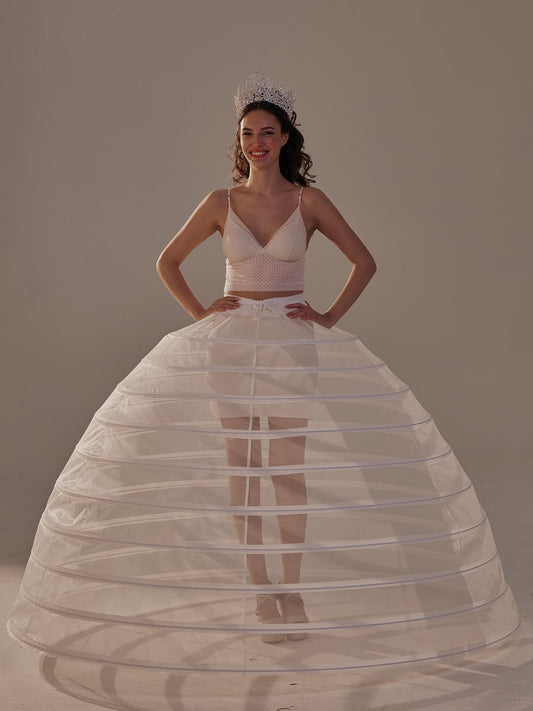 Crinoline Petticoat Skirt ,Hoop Skirt for Ball Gown,  Wedding & Quinceañera Underskirt