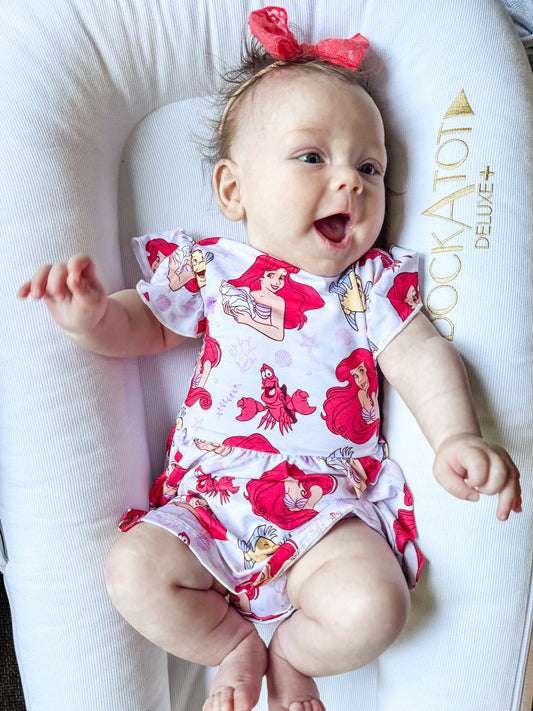 Coral Cutie: Bodysuit Twirl Dress