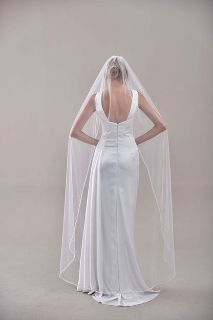 Elegant Beaded Wedding  Veil-D205R