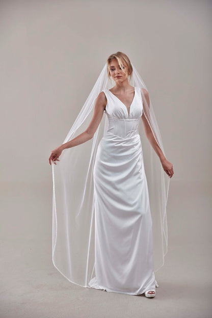 Elegant Beaded Wedding  Veil-D205R