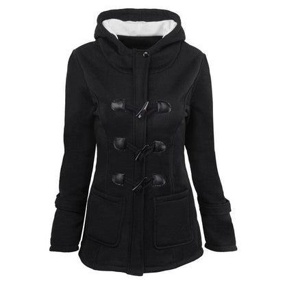 Cow Horn Button Hooded Jacket | Cozy & Stylish for the Modern Cowgirl