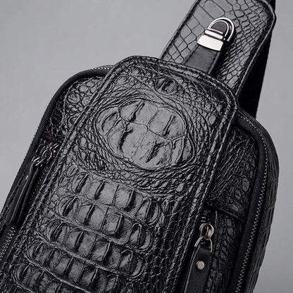 Men’s Croc-Embossed Leather Sling Bag – Modern Everyday Carry