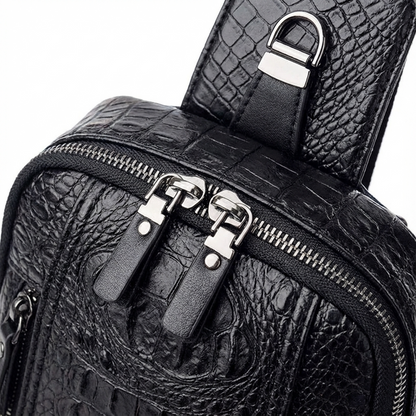 Men’s Croc-Embossed Leather Sling Bag – Modern Everyday Carry