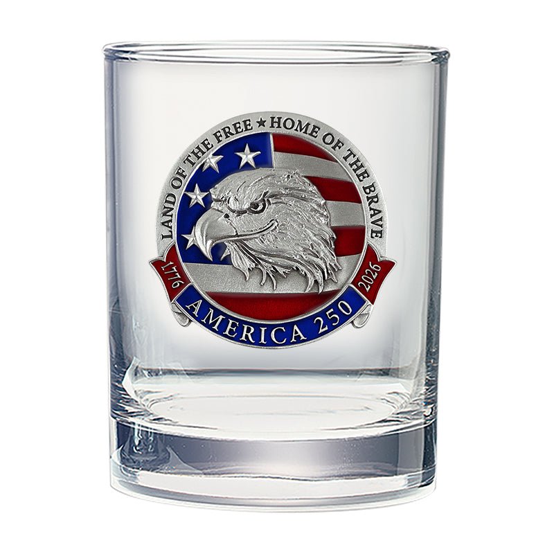 America's 250th Anniversary Eagle Head with Flag Double Old Fashioned Glass