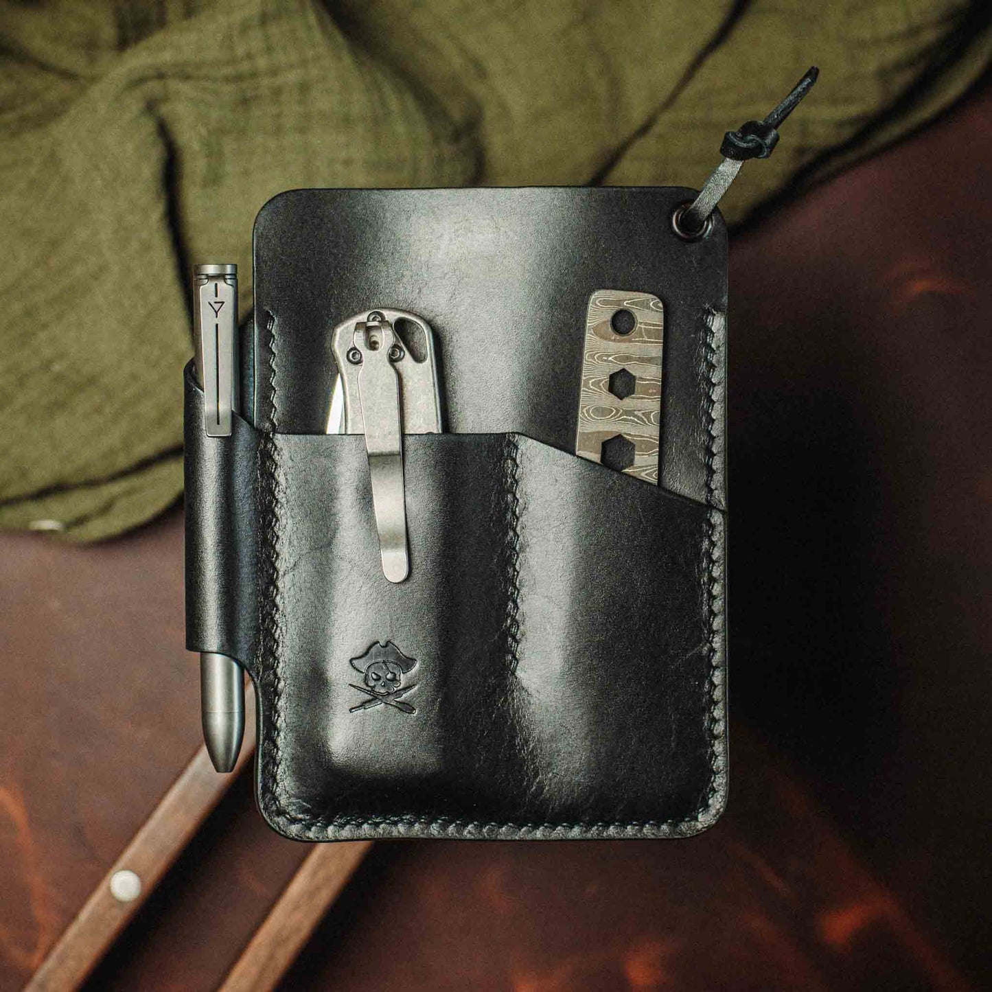 Pirate Goods First Mate Fatty Pocket Organizer – Large Leather EDC Organizer for Multi-Tool