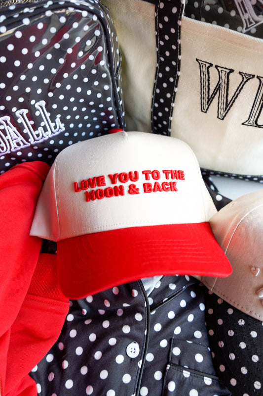 Love you to the Moon - Red Vintage Trucker Hat