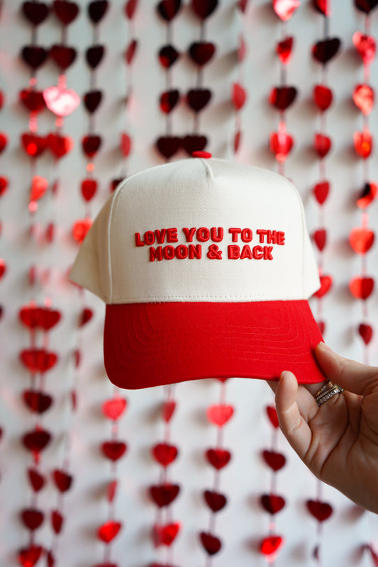 Love you to the Moon - Red Vintage Trucker Hat
