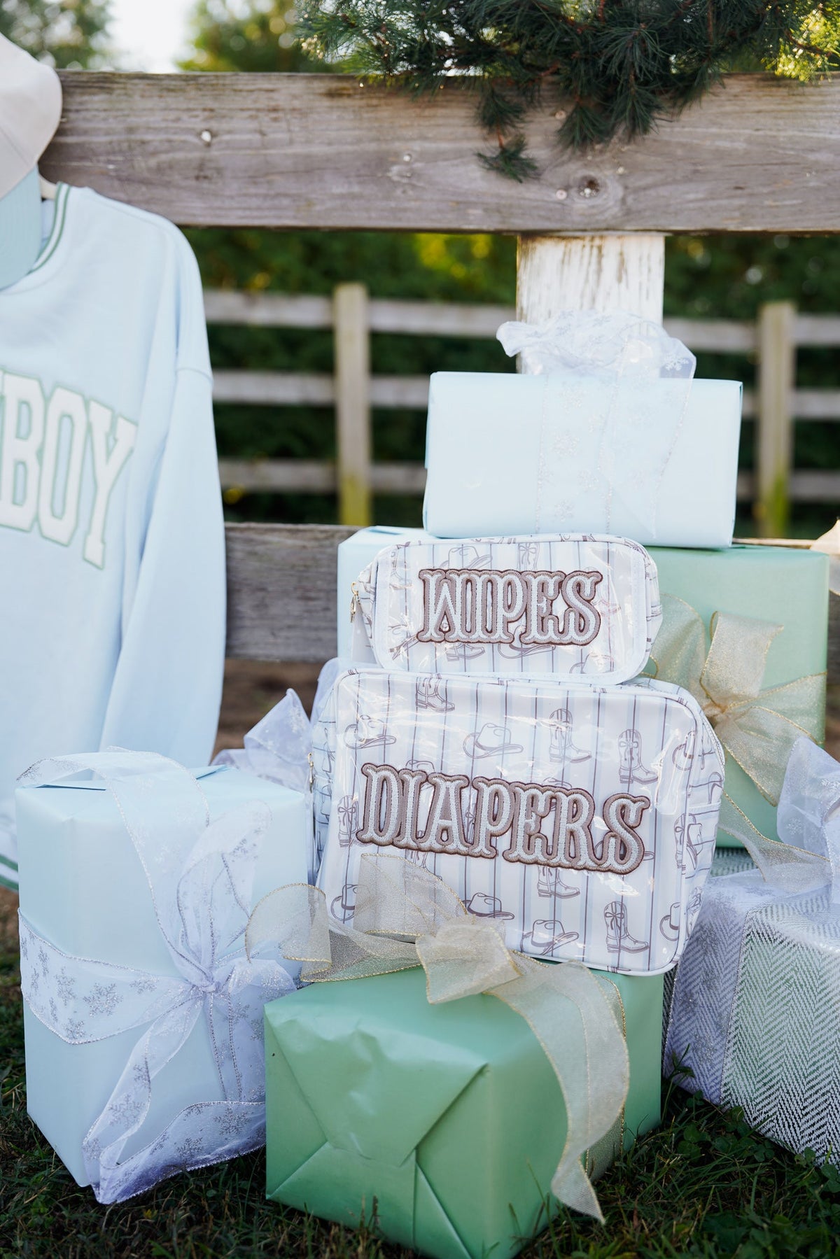 Wipes Pouch - Western Blues Clear Coat Bag