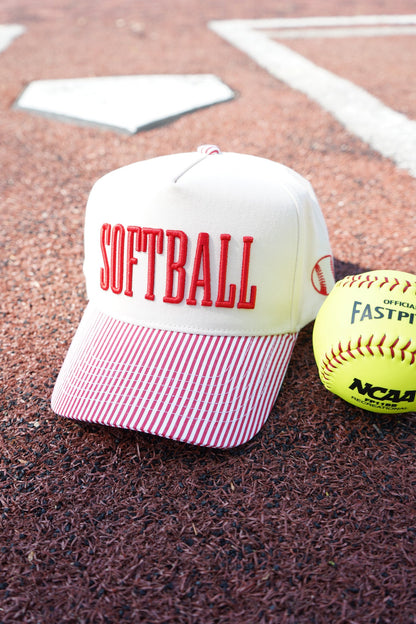 Softball - Striped Trucker Hat