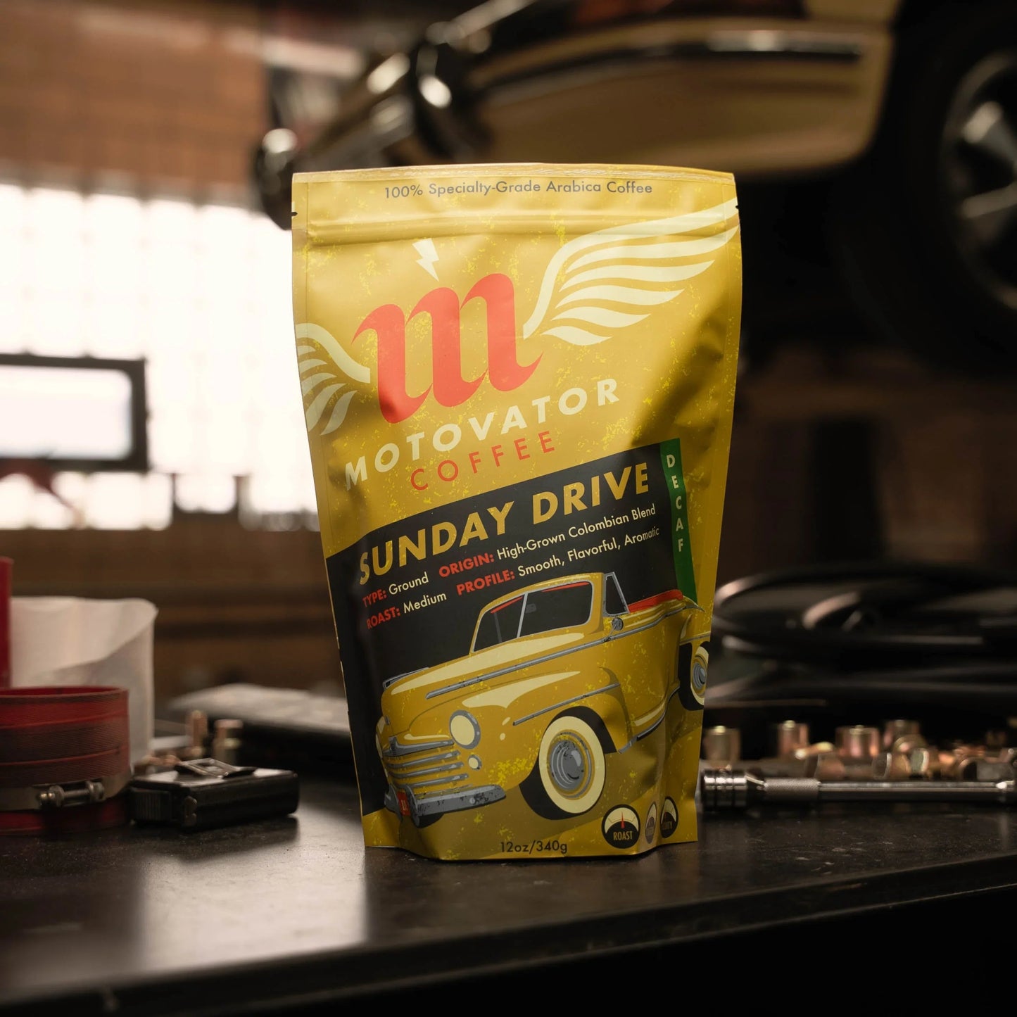 Motovator Sunday Drive Premium Ground Coffee - DECAF