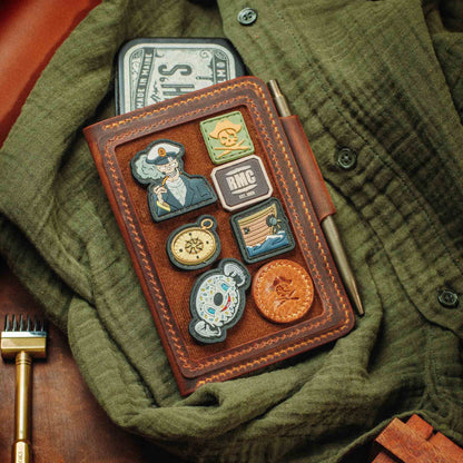 Pirate Goods Quartermaster v2 Passport Wallet – Leather Travel EDC Organizer with Velcro Panel & Field Notes Holder