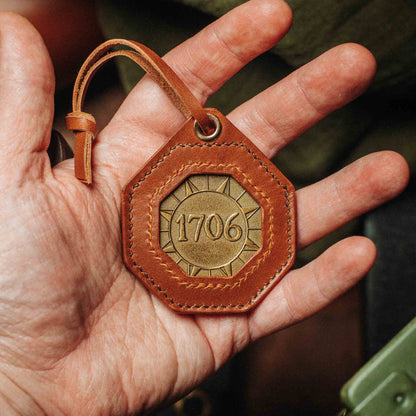 Pirate Goods Peso Pocket v4 Plus Coin Holder – Octagonal Leather Challenge Coin Case for EDC