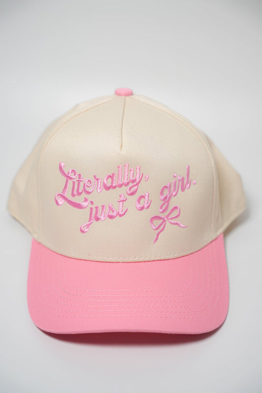 LITERALLY JUST A GIRL CANVAS CAP
