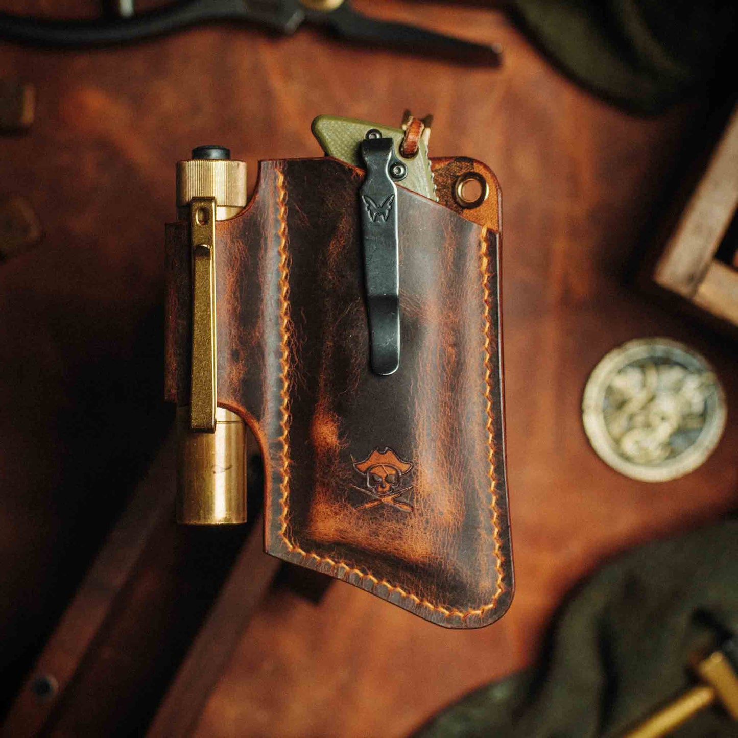 Pirate Goods Sailor v3 Knife Sleeve – Leather EDC Pocket Knife Holder