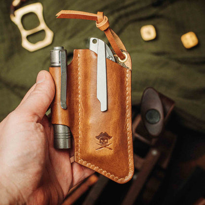 Pirate Goods Sailor v3 Knife Sleeve – Leather EDC Pocket Knife Holder