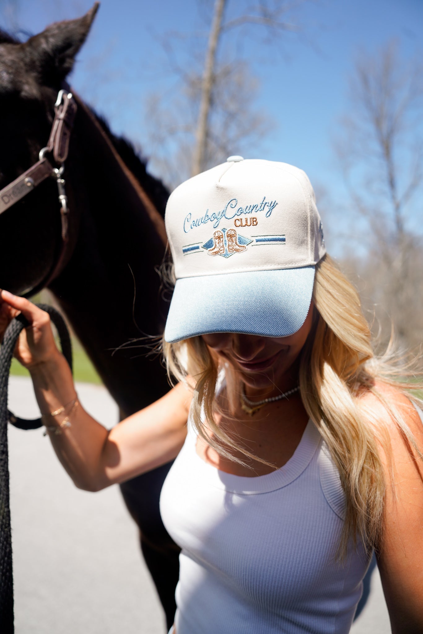 Cowboy Country Club - Denim Vintage Trucker Hat