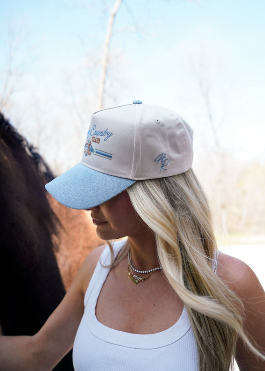 Cowboy Country Club - Denim Vintage Trucker Hat