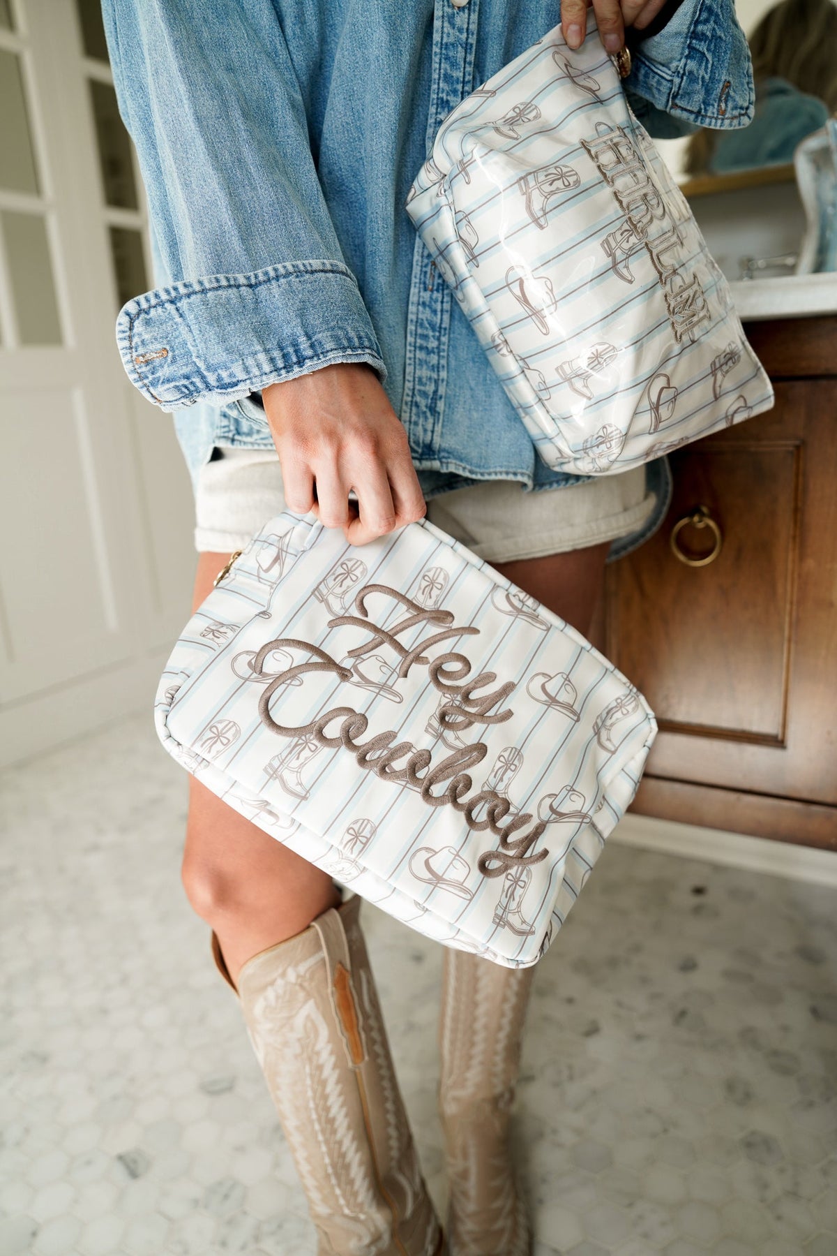 Hey Cowboy - Western Blues Striped XL Bag