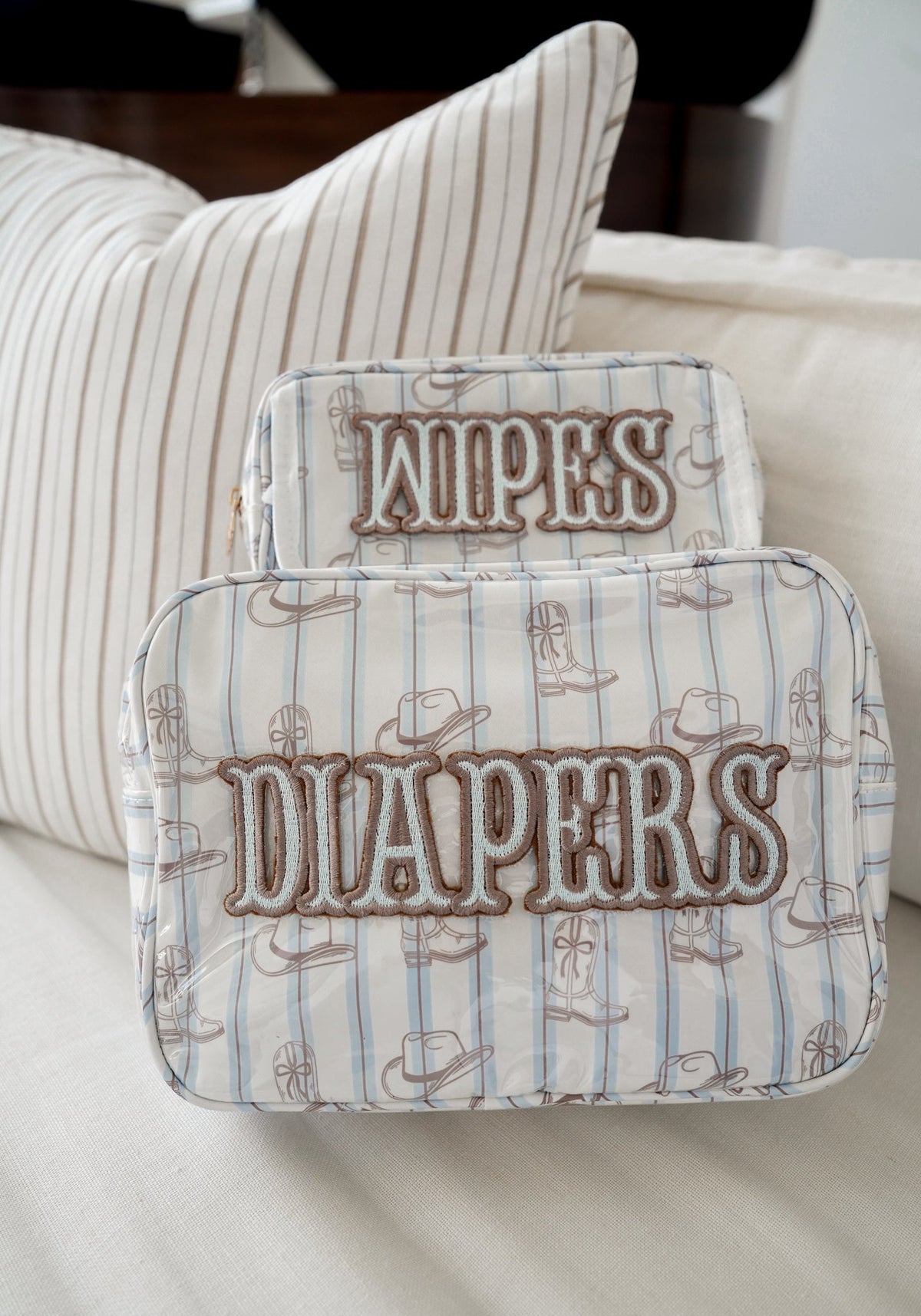 Wipes Pouch - Western Blues Clear Coat Bag