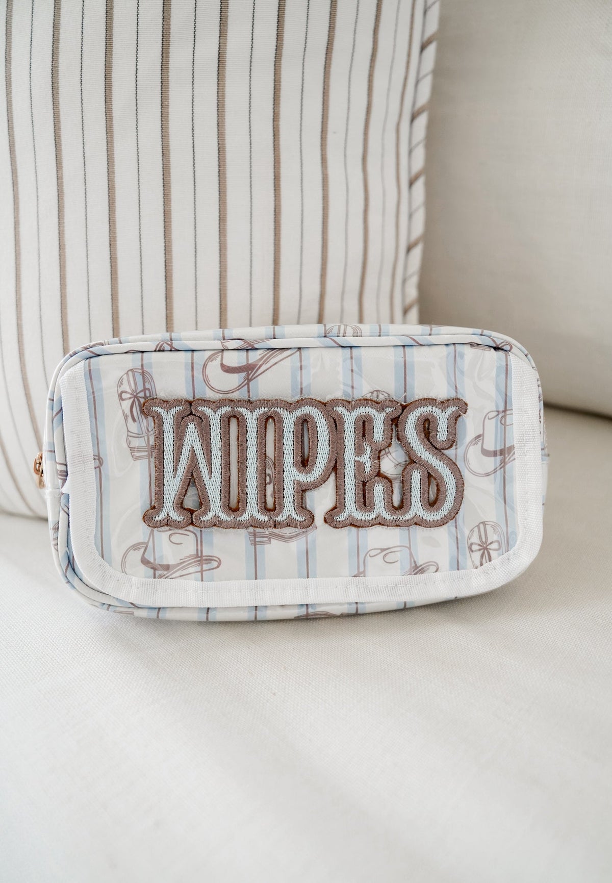 Wipes Pouch - Western Blues Clear Coat Bag