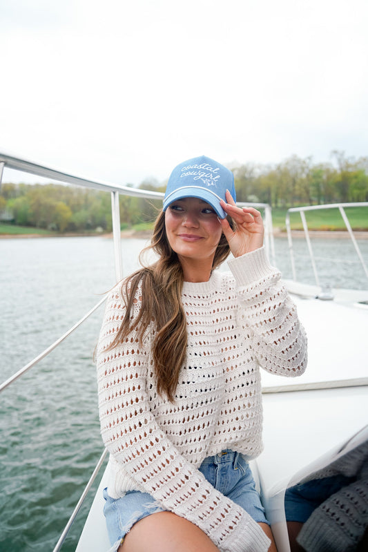 Coastal Cowgirl - Blue Corduroy Trucker Hat