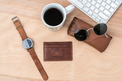 Distressed Full-Grain Leather Card Case | BPC100