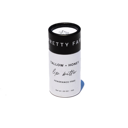 Fragrance Free Tallow + Honey Lip Butter in Eco-Friendly Travel Tubes