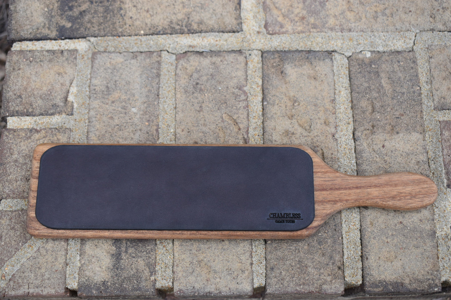 Leather Stropping Block - Solid Oak & English Bridle Leather for Hunting Knives