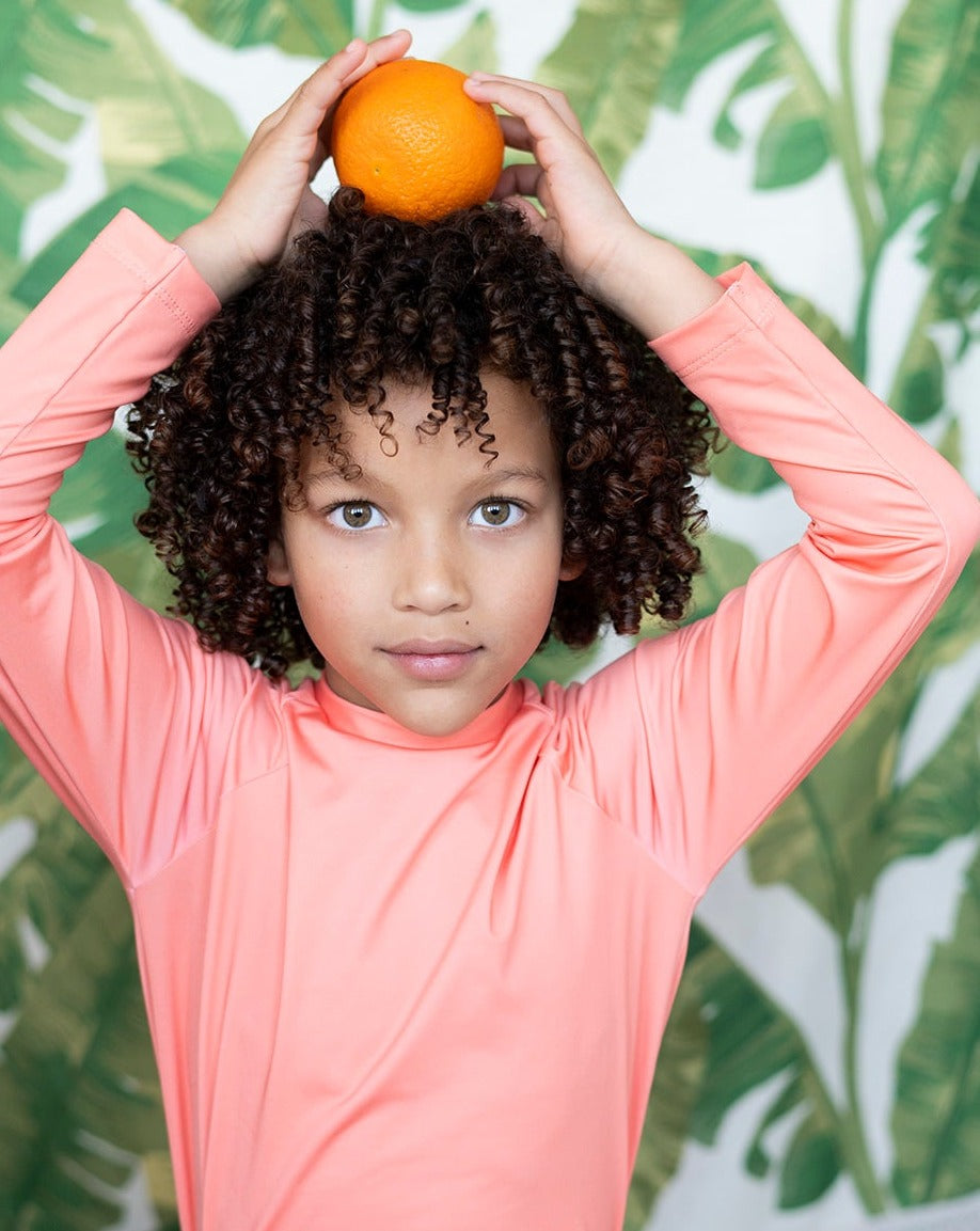 Rash Guard Long Sleeve in Orange Delight- FINAL SALE