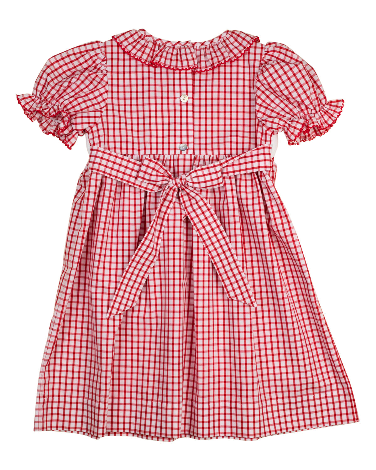 School Supplies Smocked Red Windowpane Dress