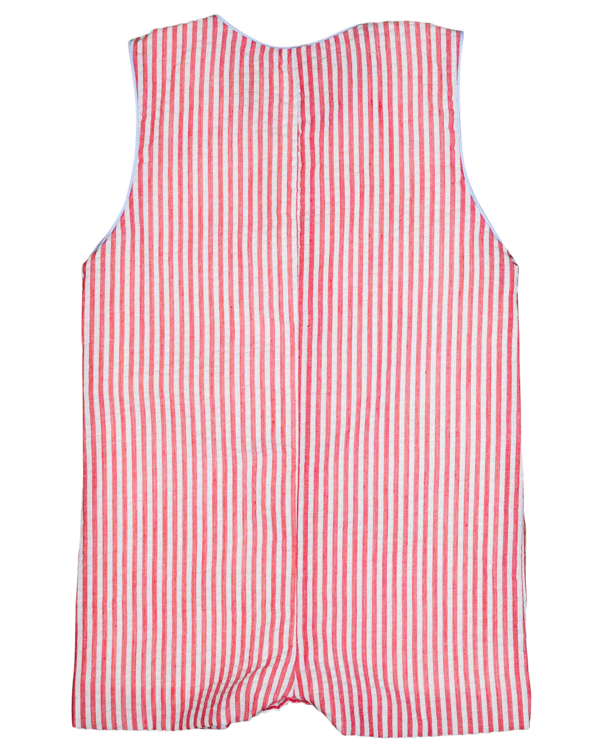 Crayon Pocket Red Seersucker Shortall