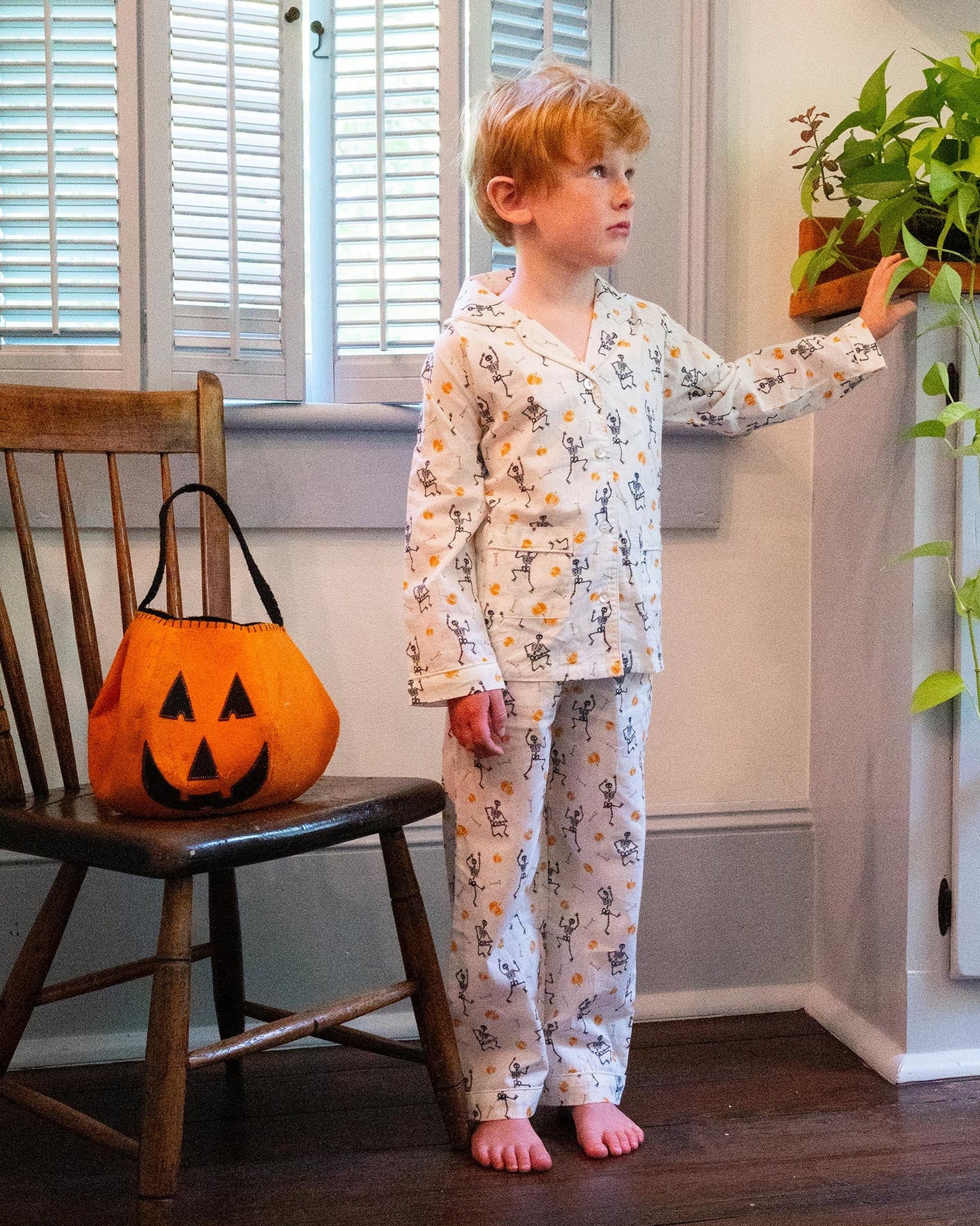 Dancing Skeleton Button Down Pajamas-FINAL SALE