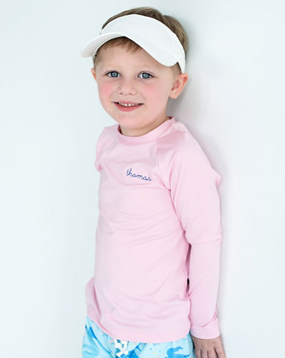 Rash Guard Long Sleeve In Pale Pink- FINAL SALE