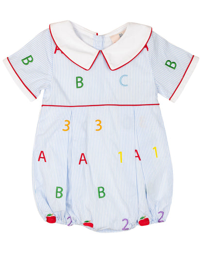 ABC 123 Embroidered Bubble- FINAL SALE