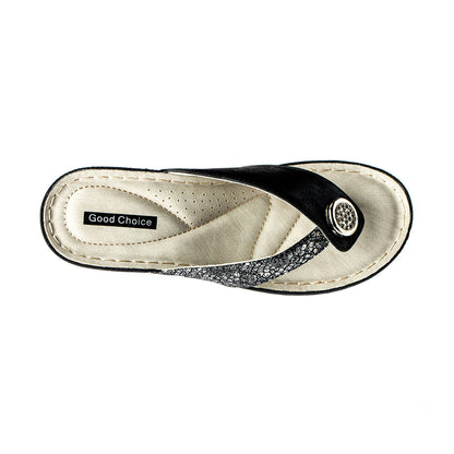 Women's Dafni Black Wedge Sandals