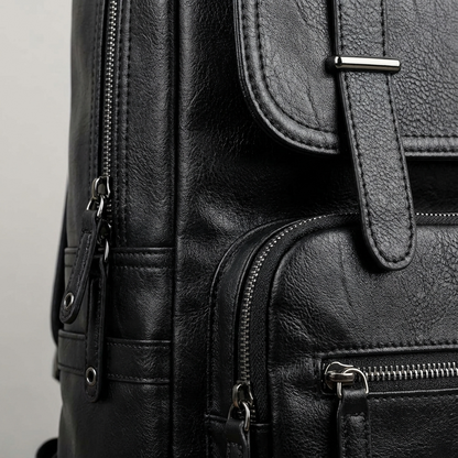 Men’s Leather Backpack – Water-Resistant 17 Laptop Ready