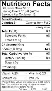 Dill Pickle Slims 16 oz