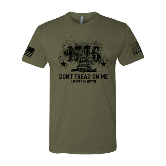 Don't Tread on Me, Liberty or Death, Military Green T-Shirt