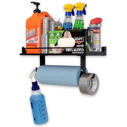 Quick Clean Paper Towel Holder and Wall Shelf