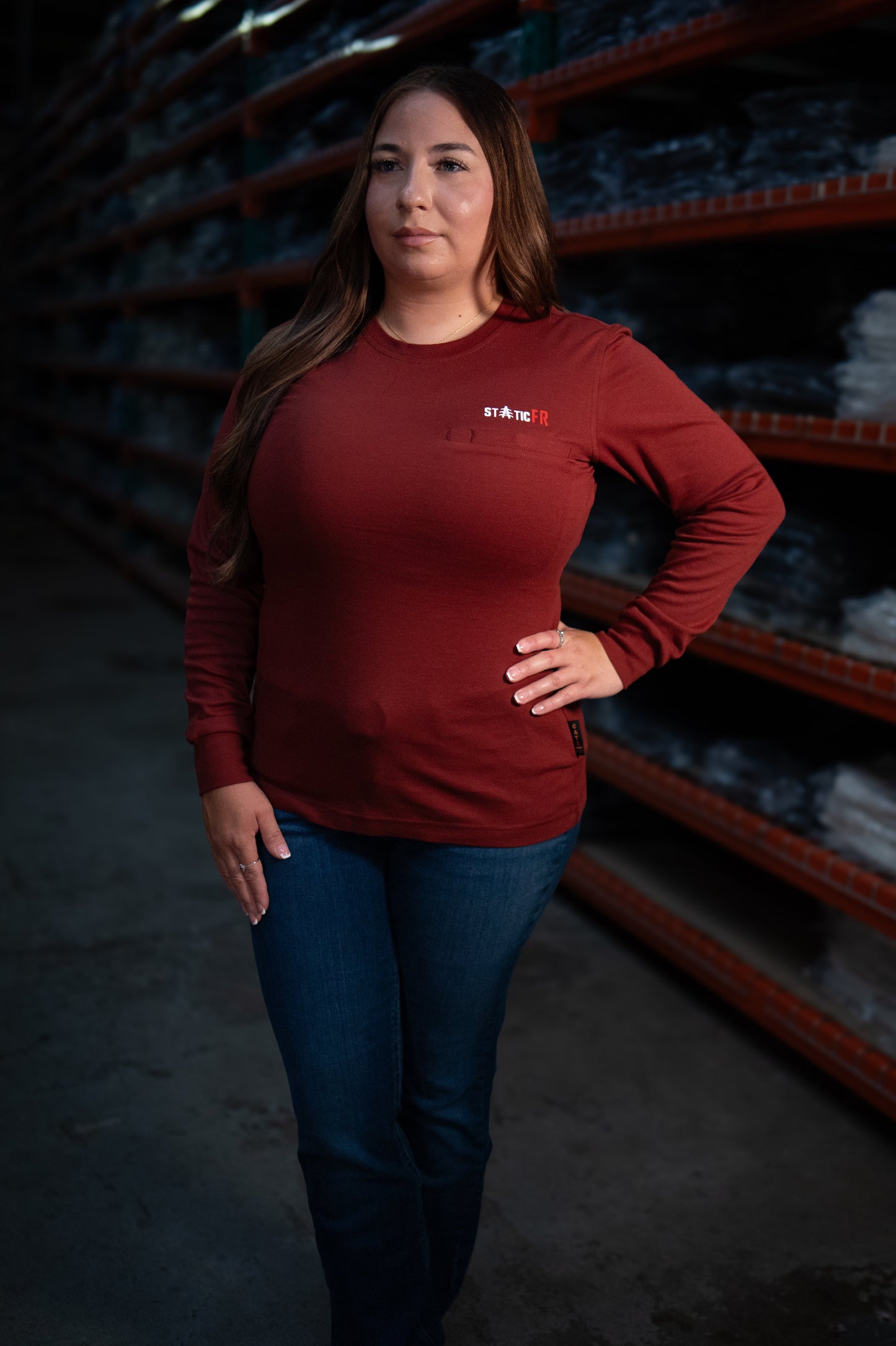 FR Women's Crew Neck - Wine Red