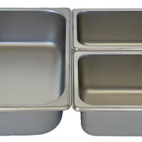 REVO MIX Pan Set | Stainless Steel 4" deep | One 1/2 Size and Two 1/4 size food pans