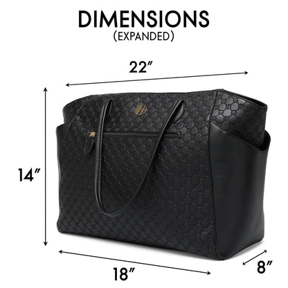 Compass 32L Vegan Leather Monogram Weekender Tote Bag