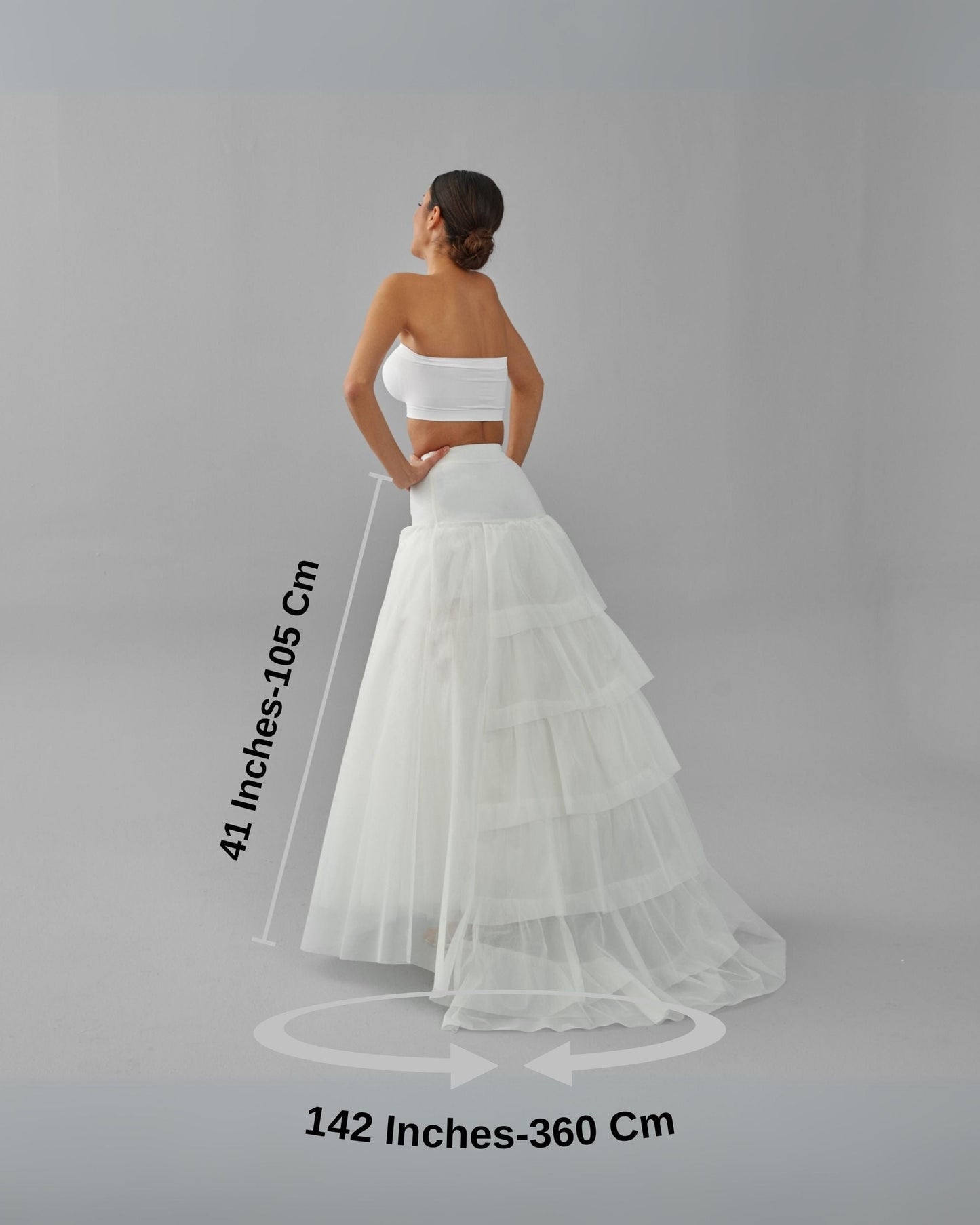 Fishtail Crinoline Skirt , Wedding Dress Underskirt, White Petticoat Skirt