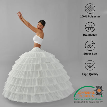 Simple Wedding Dresses Ball Gown Crinoline Skirt -Quinceanera Petticoat Skirt