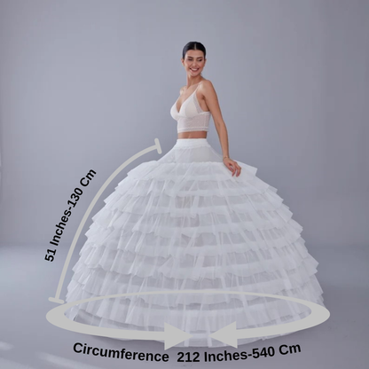 White Petticoat for Wedding Dress, 10 Hoop Bridal Underskirt, Ball Gown Crinoline, Plus Size Petticoat for Prom & Costume