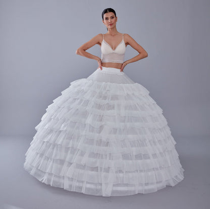 White Petticoat for Wedding Dress, 10 Hoop Bridal Underskirt, Ball Gown Crinoline, Plus Size Petticoat for Prom & Costume
