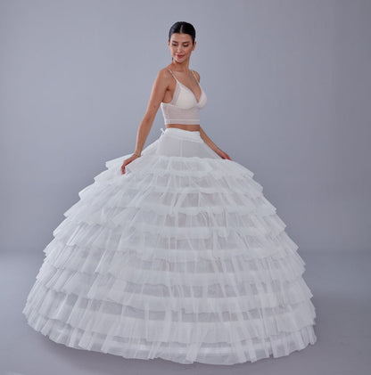 White Petticoat for Wedding Dress, 10 Hoop Bridal Underskirt, Ball Gown Crinoline, Plus Size Petticoat for Prom & Costume